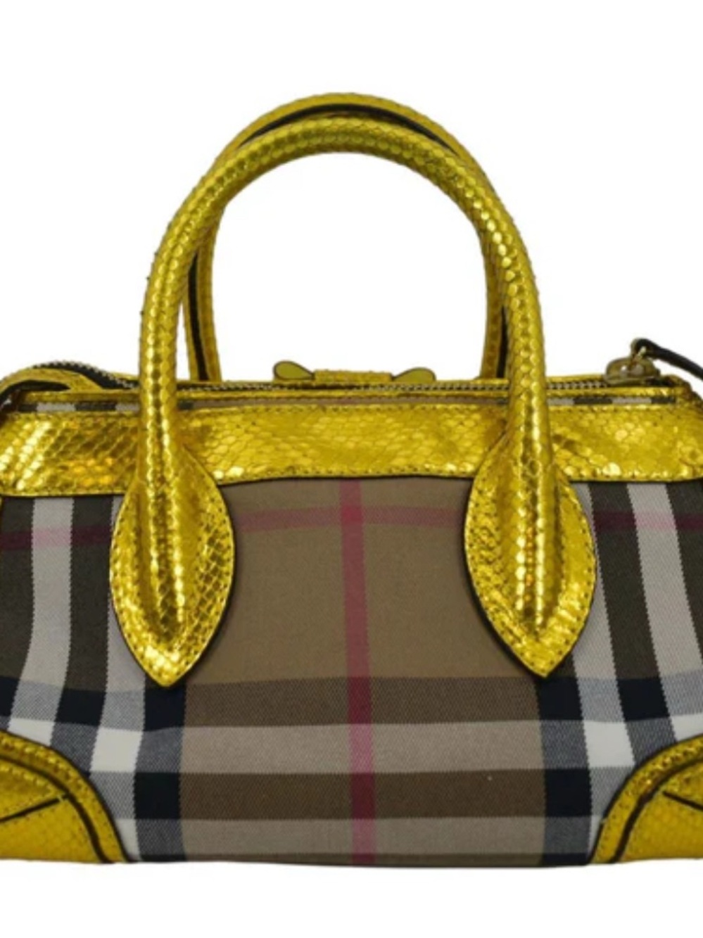 Gold Trim Plaid Women’s Handbag